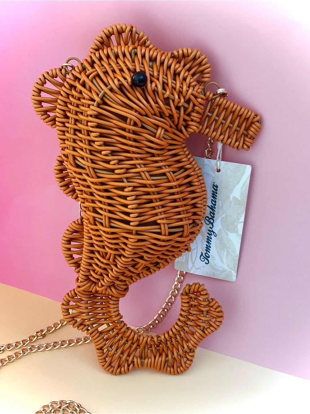 Tommy Bahama Woven Seahorse Crossbody Bag - natural-